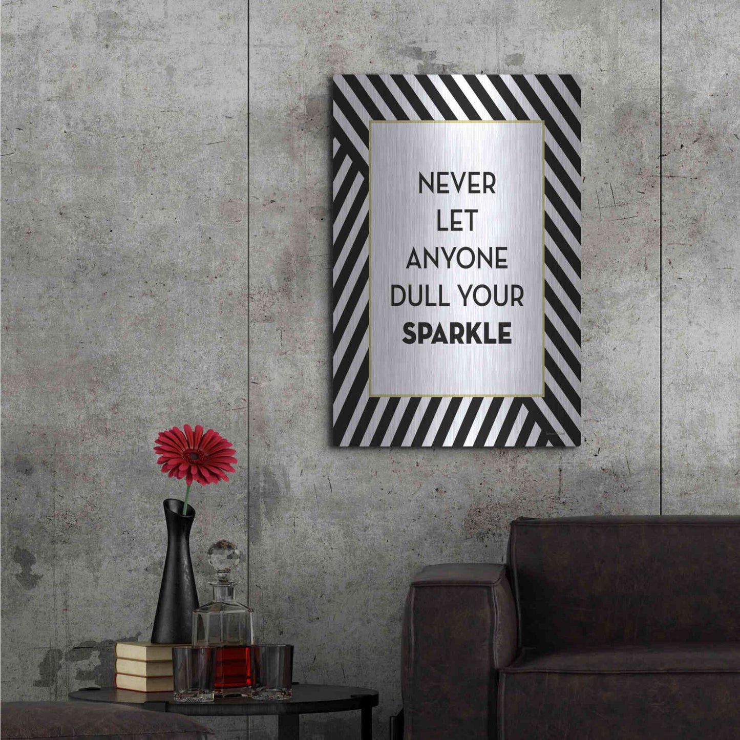 Luxe Metal Art 'Your Sparkle' by Lettered & Lined, Metal Wall Art,24x36