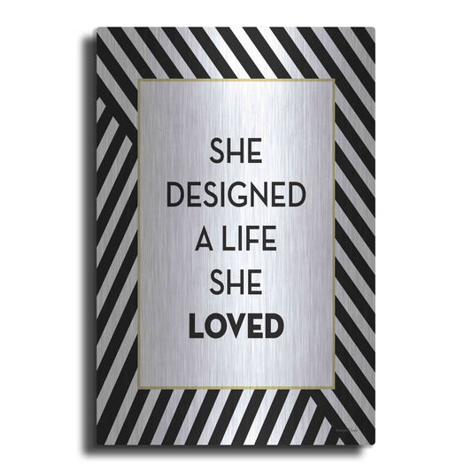 Luxe Metal Art 'A Life She Loved' by Lettered & Lined, Metal Wall Art