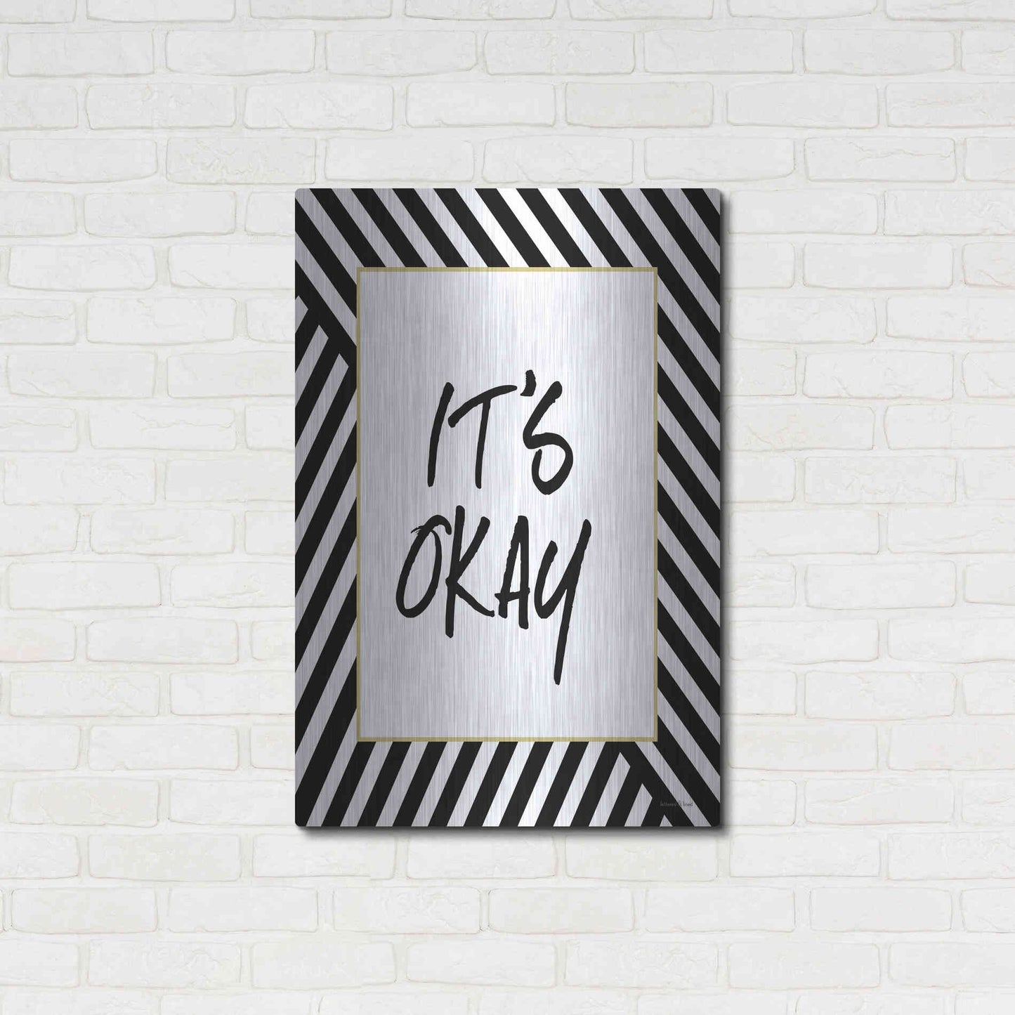 Luxe Metal Art 'It'S Okay' by Lettered & Lined, Metal Wall Art,24x36