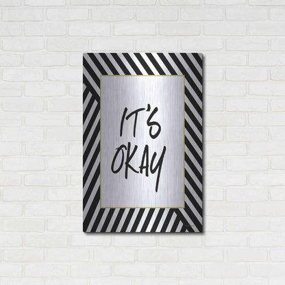 Luxe Metal Art 'It'S Okay' by Lettered & Lined, Metal Wall Art,24x36