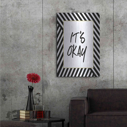 Luxe Metal Art 'It'S Okay' by Lettered & Lined, Metal Wall Art,24x36