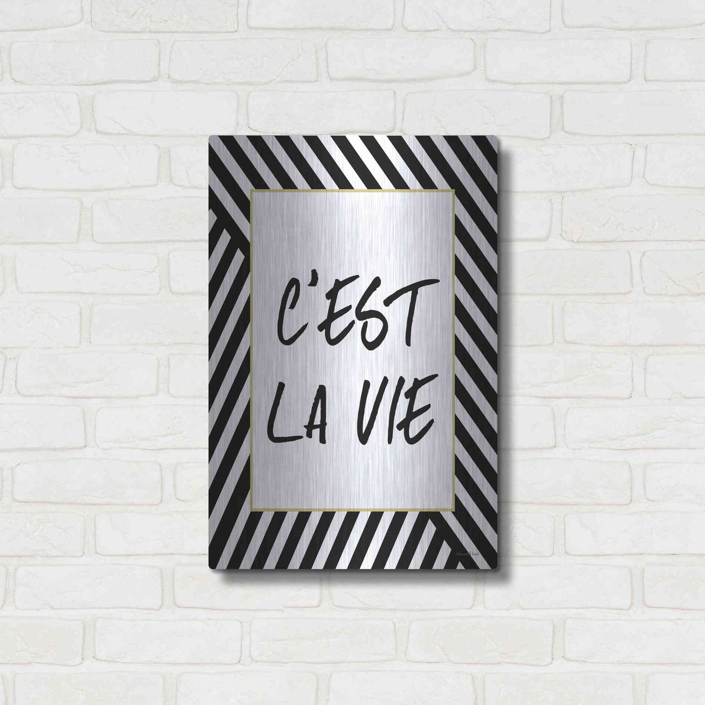 Luxe Metal Art 'C'Est La Vie' by Lettered & Lined, Metal Wall Art,16x24