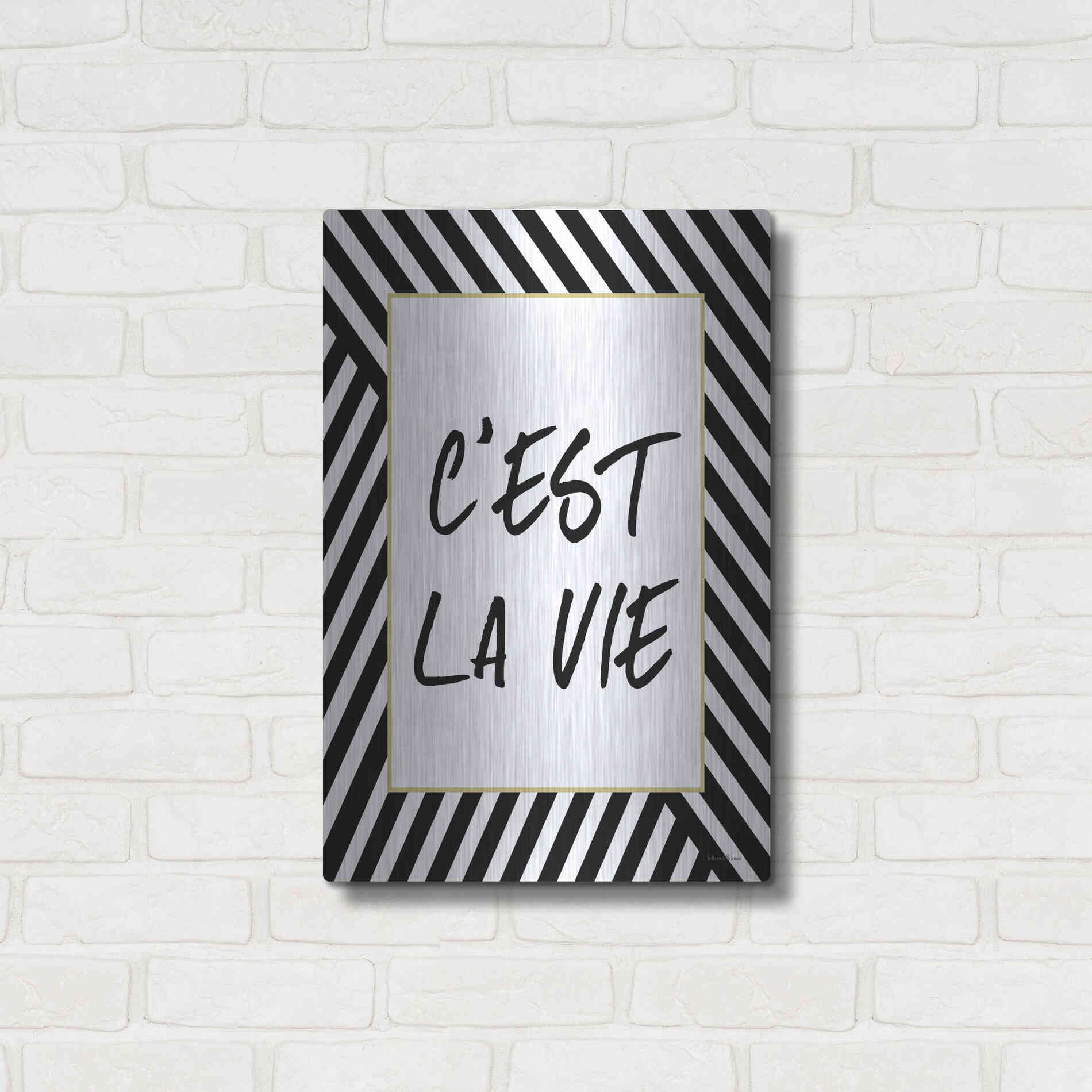 Luxe Metal Art 'C'Est La Vie' by Lettered & Lined, Metal Wall Art,16x24
