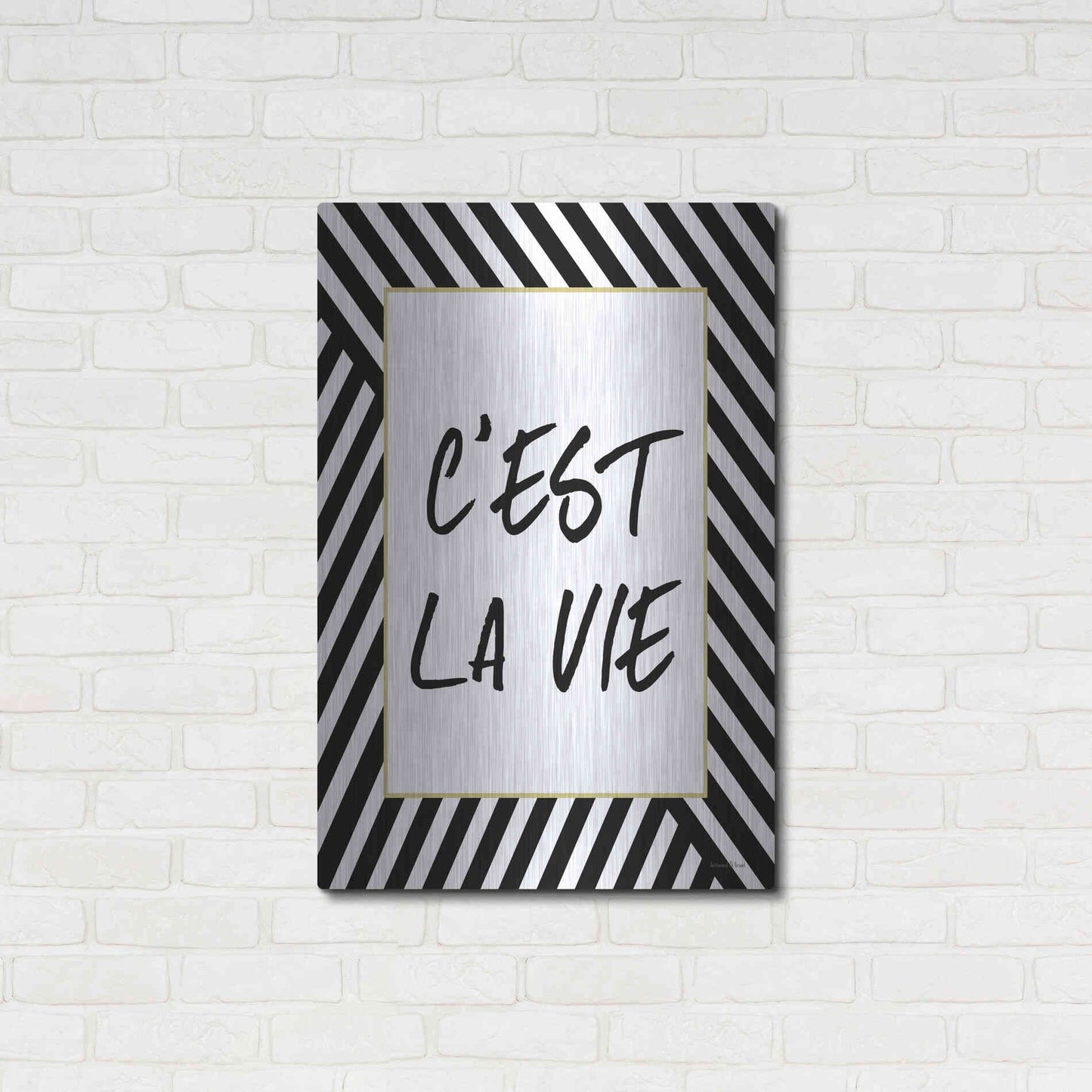 Luxe Metal Art 'C'Est La Vie' by Lettered & Lined, Metal Wall Art,24x36