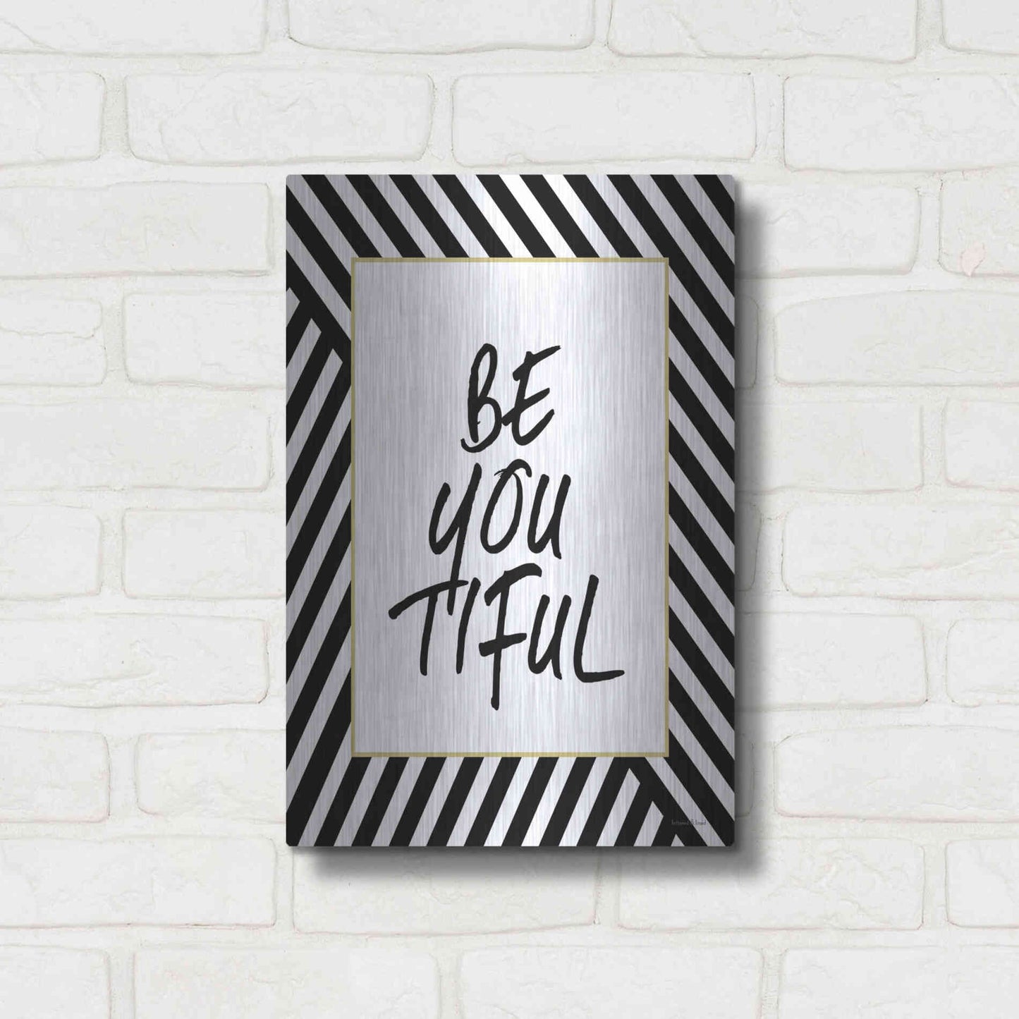 Luxe Metal Art 'Be-You-Tiful' by Lettered & Lined, Metal Wall Art,12x16