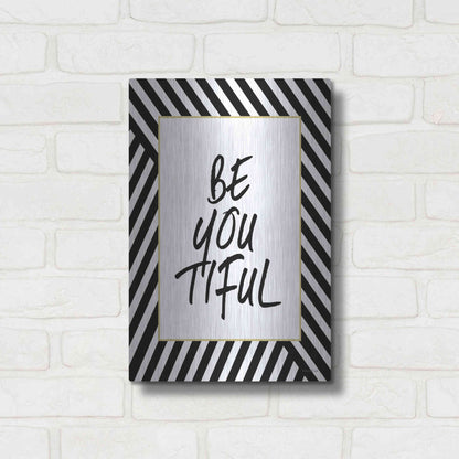 Luxe Metal Art 'Be-You-Tiful' by Lettered & Lined, Metal Wall Art,12x16