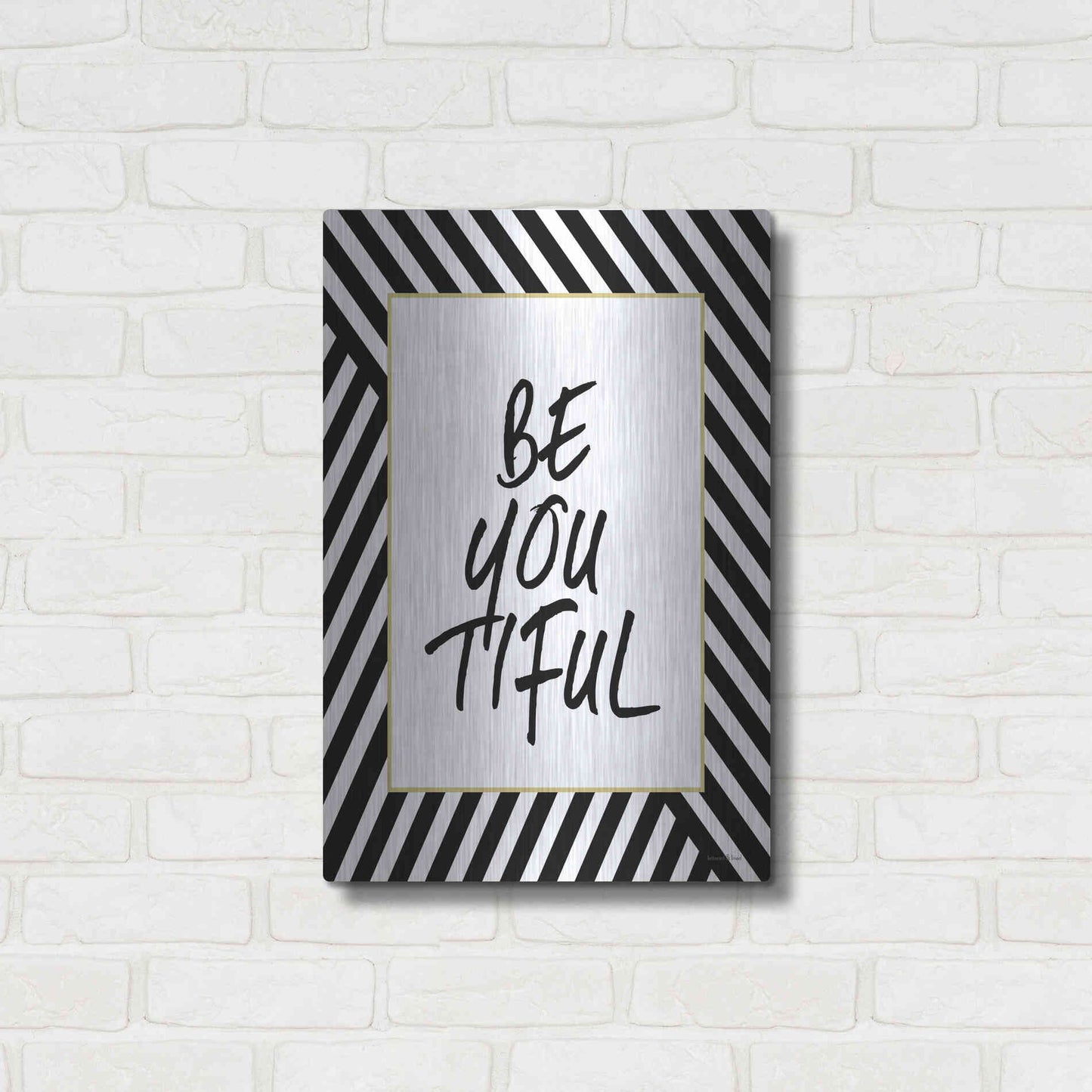 Luxe Metal Art 'Be-You-Tiful' by Lettered & Lined, Metal Wall Art,16x24