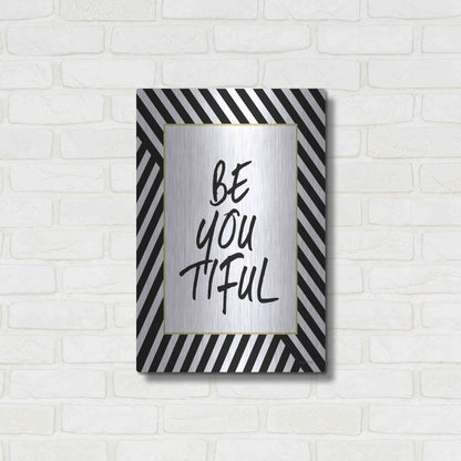 Luxe Metal Art 'Be-You-Tiful' by Lettered & Lined, Metal Wall Art,16x24