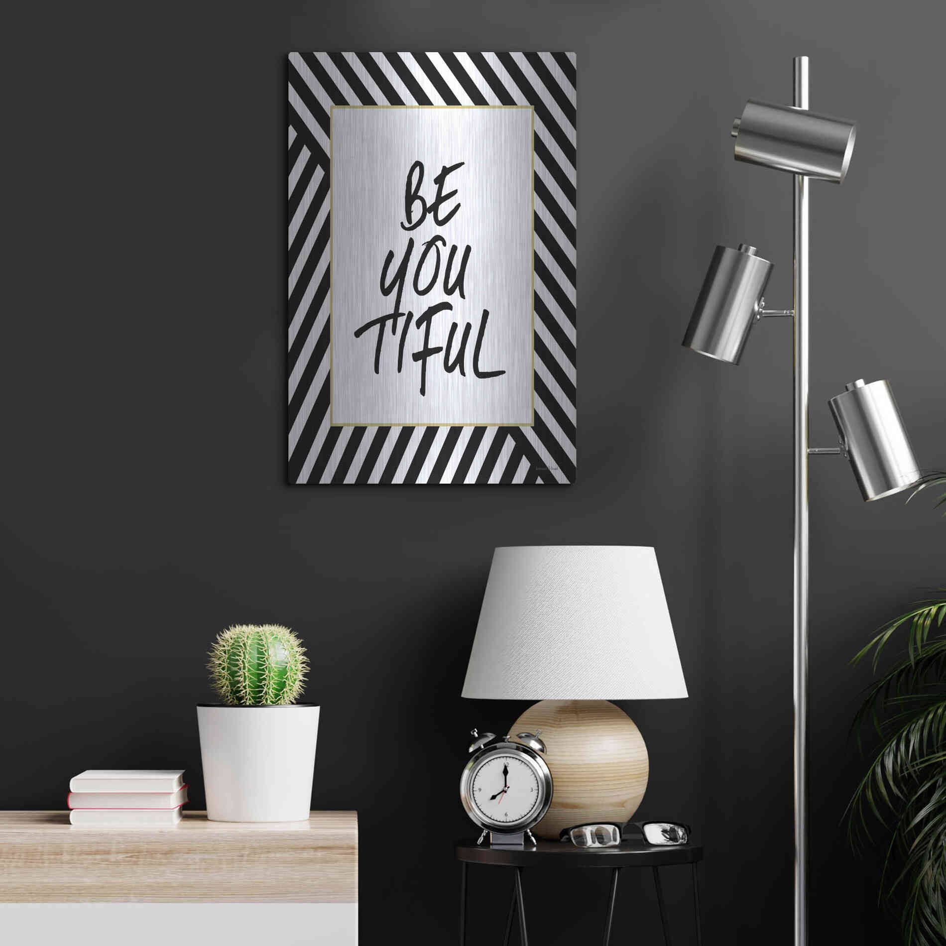 Luxe Metal Art 'Be-You-Tiful' by Lettered & Lined, Metal Wall Art,16x24