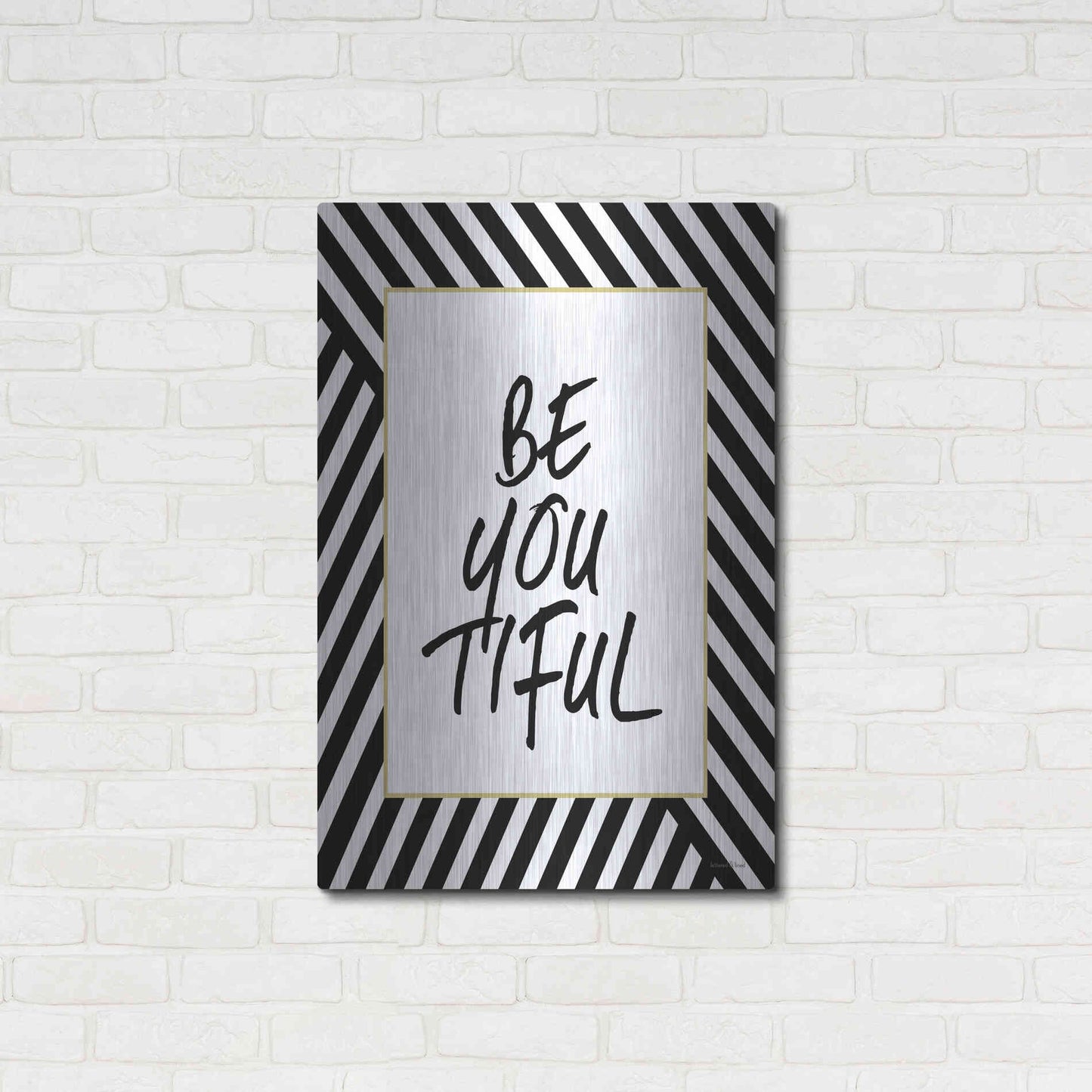 Luxe Metal Art 'Be-You-Tiful' by Lettered & Lined, Metal Wall Art,24x36