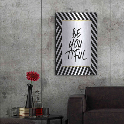 Luxe Metal Art 'Be-You-Tiful' by Lettered & Lined, Metal Wall Art,24x36