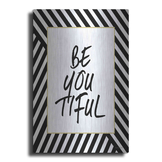 Luxe Metal Art 'Be-You-Tiful' by Lettered & Lined, Metal Wall Art