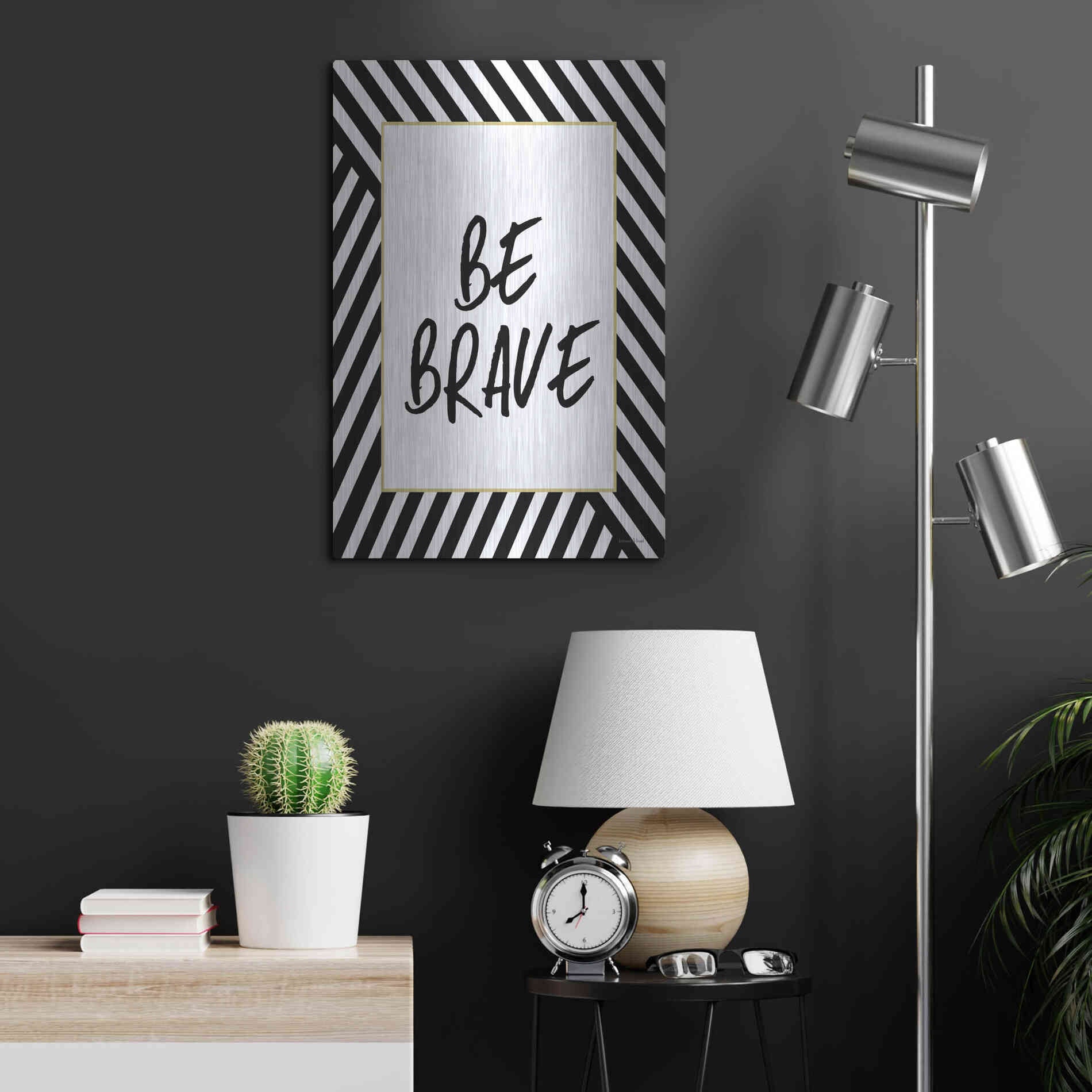 Luxe Metal Art 'Be Brave' by Lettered & Lined, Metal Wall Art,16x24