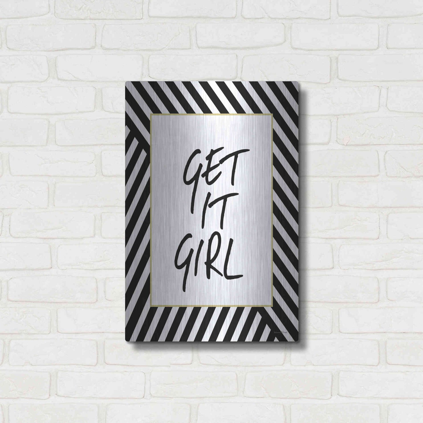 Luxe Metal Art 'Get It Girl' by Lettered & Lined, Metal Wall Art,16x24