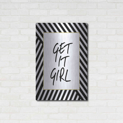 Luxe Metal Art 'Get It Girl' by Lettered & Lined, Metal Wall Art,24x36
