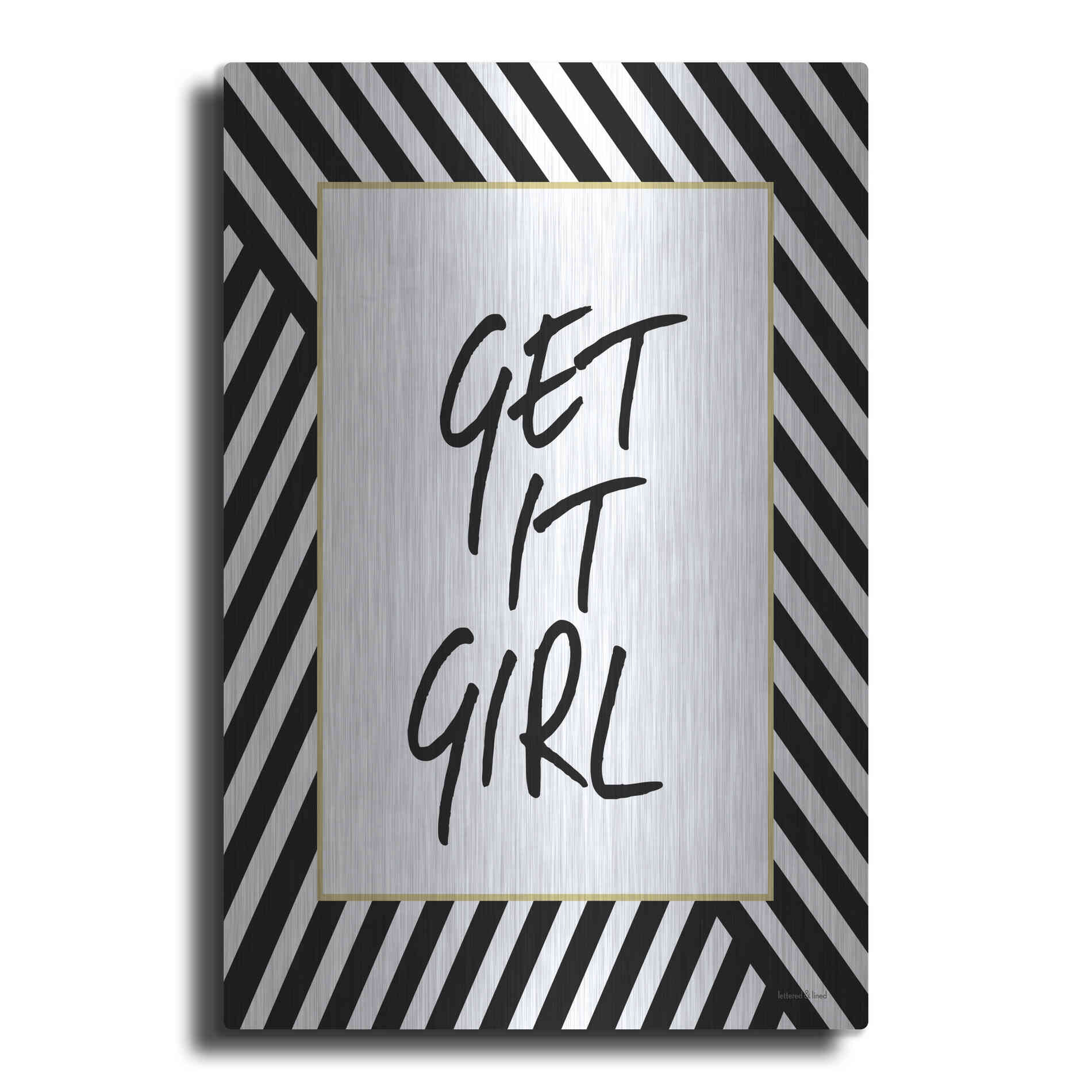 Luxe Metal Art 'Get It Girl' by Lettered & Lined, Metal Wall Art