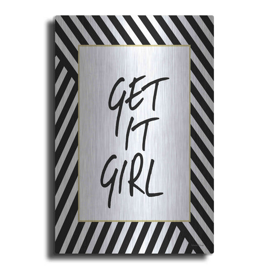 Luxe Metal Art 'Get It Girl' by Lettered & Lined, Metal Wall Art