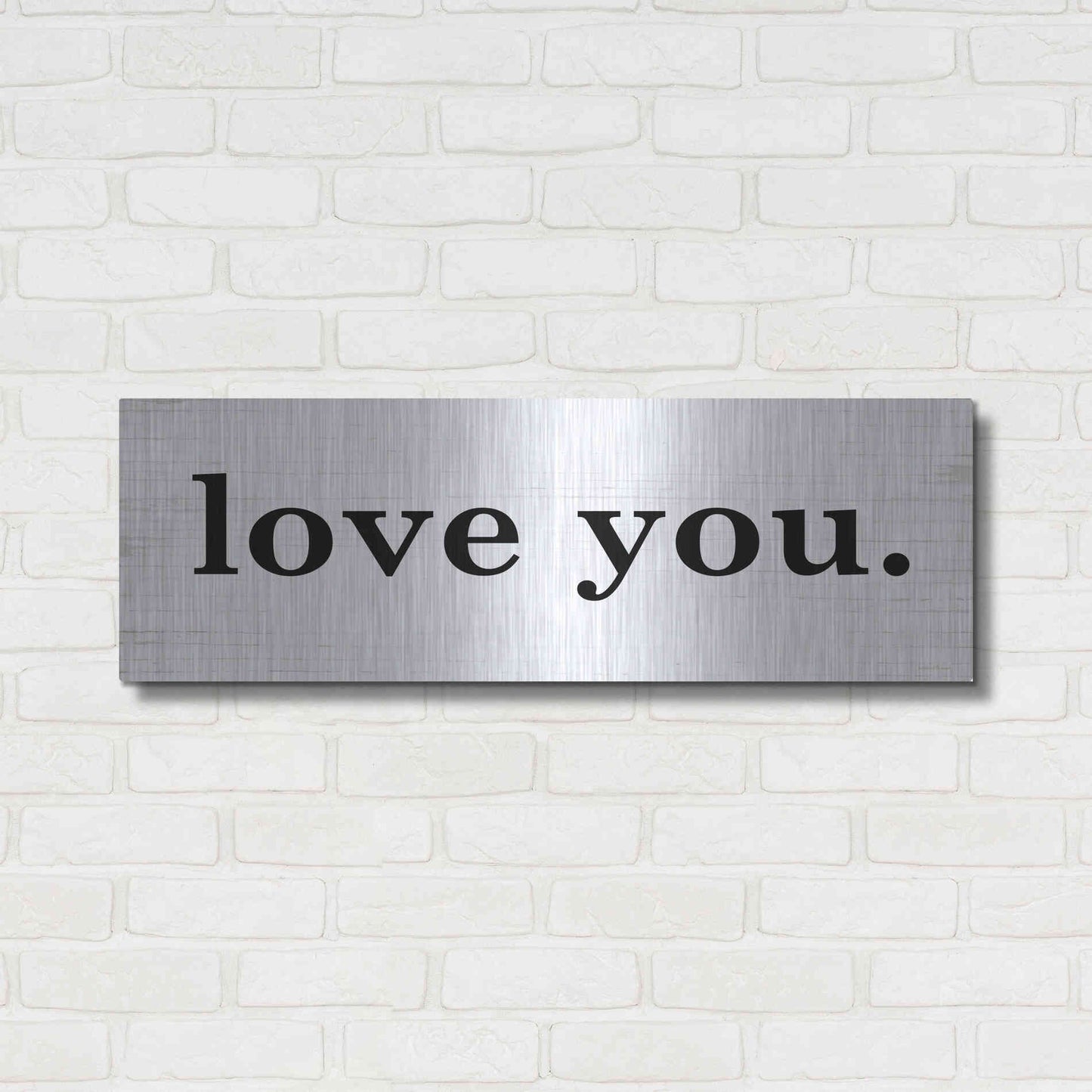 Luxe Metal Art 'Love You' by Lettered & Lined, Metal Wall Art,36x12