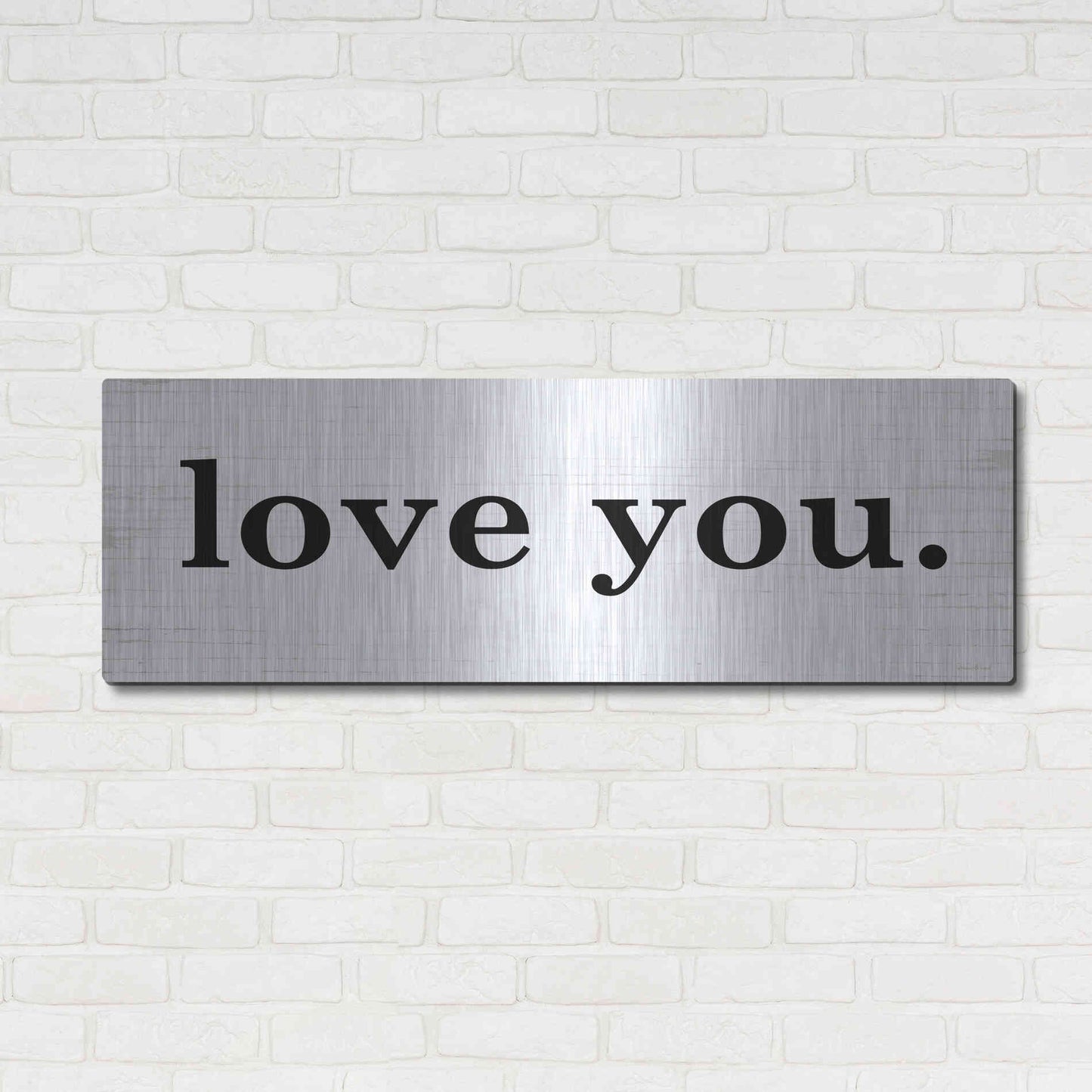 Luxe Metal Art 'Love You' by Lettered & Lined, Metal Wall Art,48x16