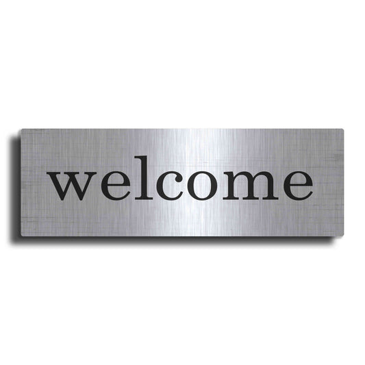Luxe Metal Art 'Welcome' by Lettered & Lined, Metal Wall Art