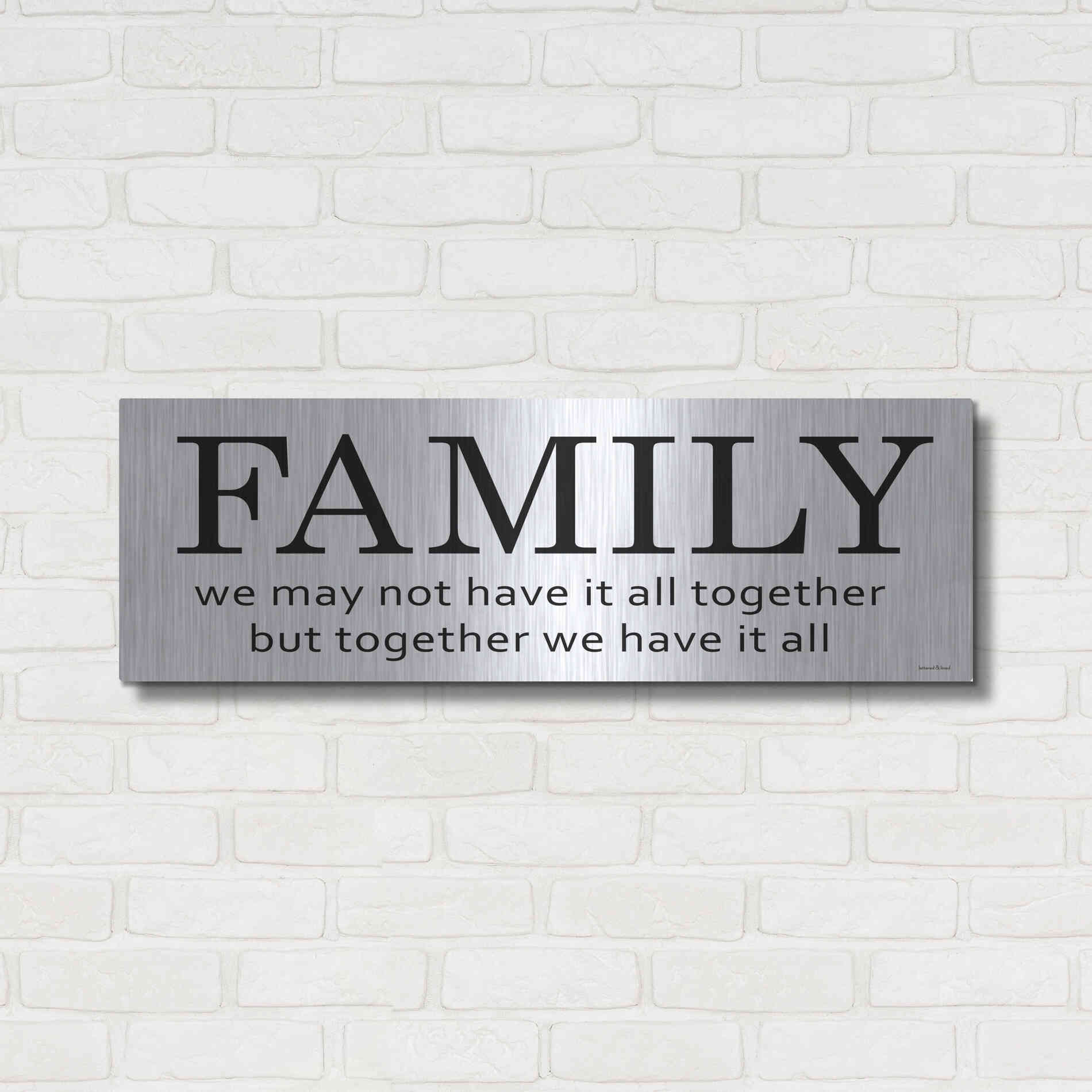 Luxe Metal Art 'Family' by Lettered & Lined, Metal Wall Art,36x12
