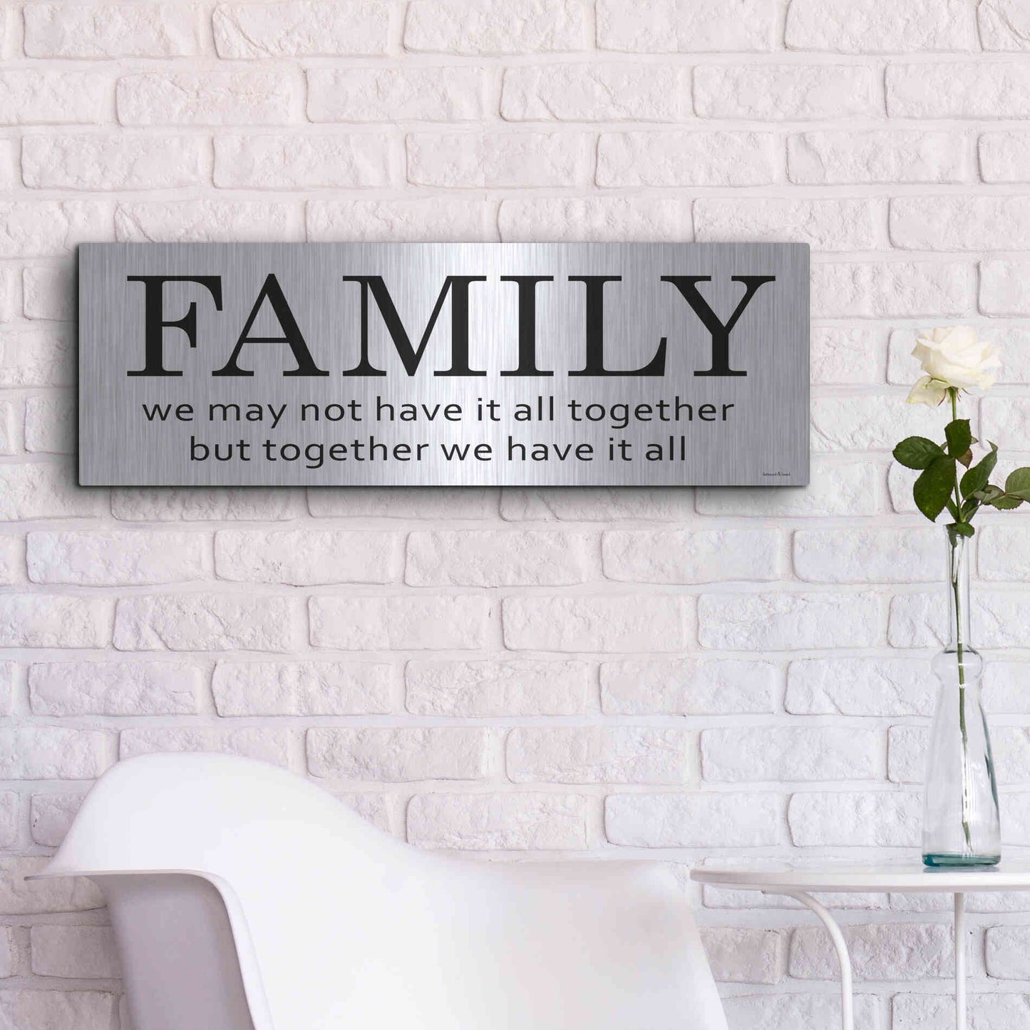 Luxe Metal Art 'Family' by Lettered & Lined, Metal Wall Art,36x12