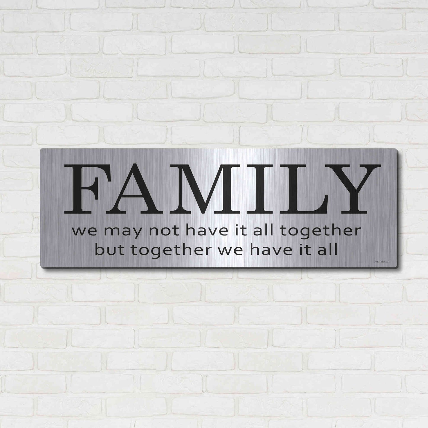 Luxe Metal Art 'Family' by Lettered & Lined, Metal Wall Art,48x16