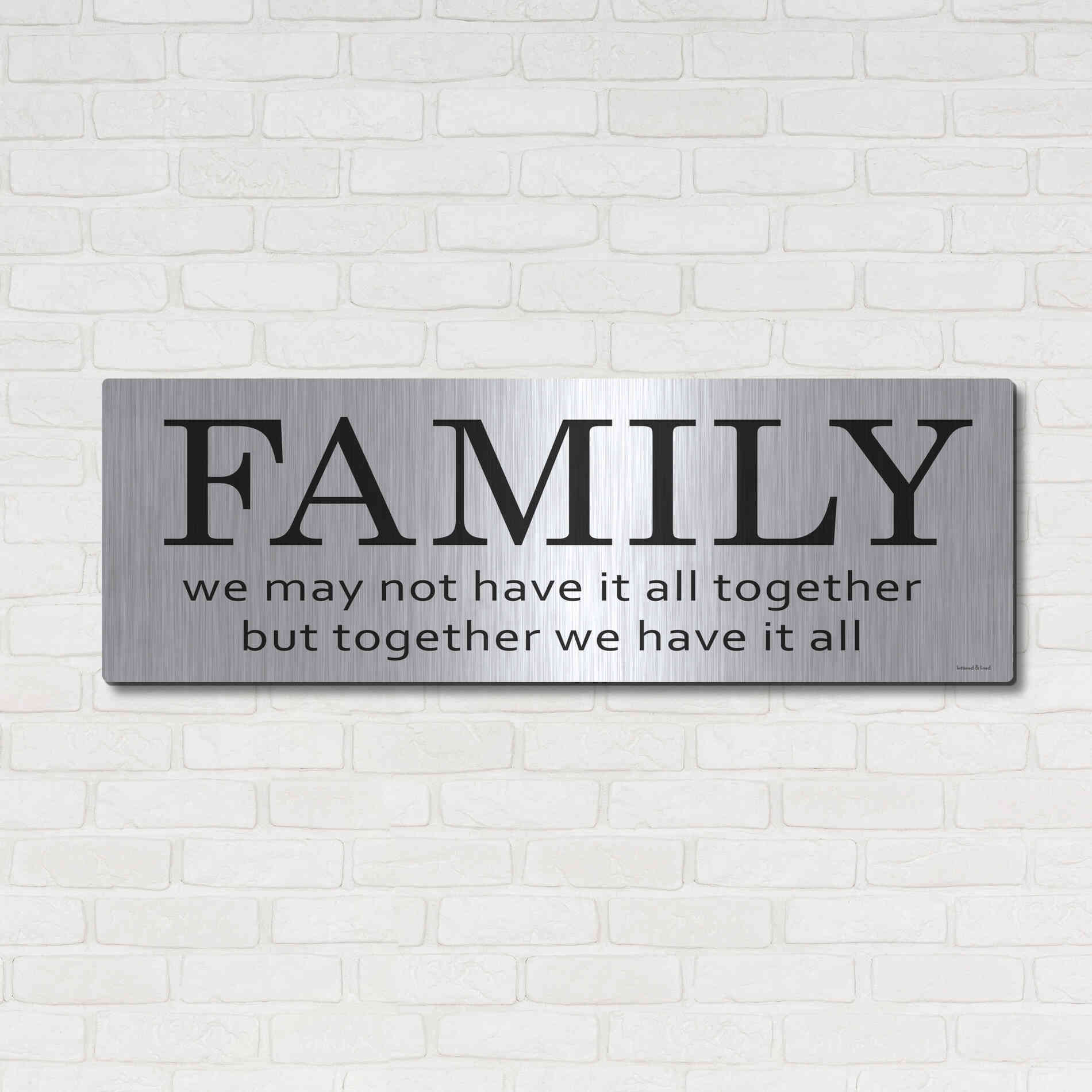 Luxe Metal Art 'Family' by Lettered & Lined, Metal Wall Art,48x16