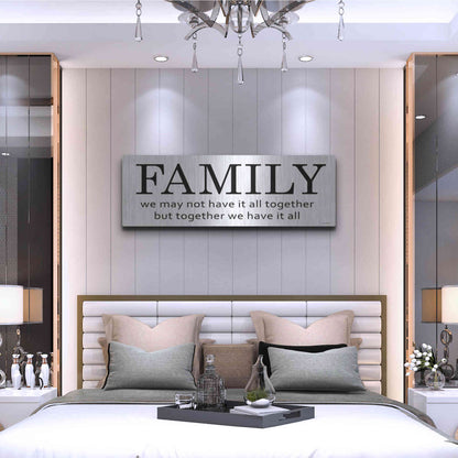 Luxe Metal Art 'Family' by Lettered & Lined, Metal Wall Art,48x16