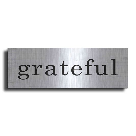 Luxe Metal Art 'Grateful' by Lettered & Lined, Metal Wall Art