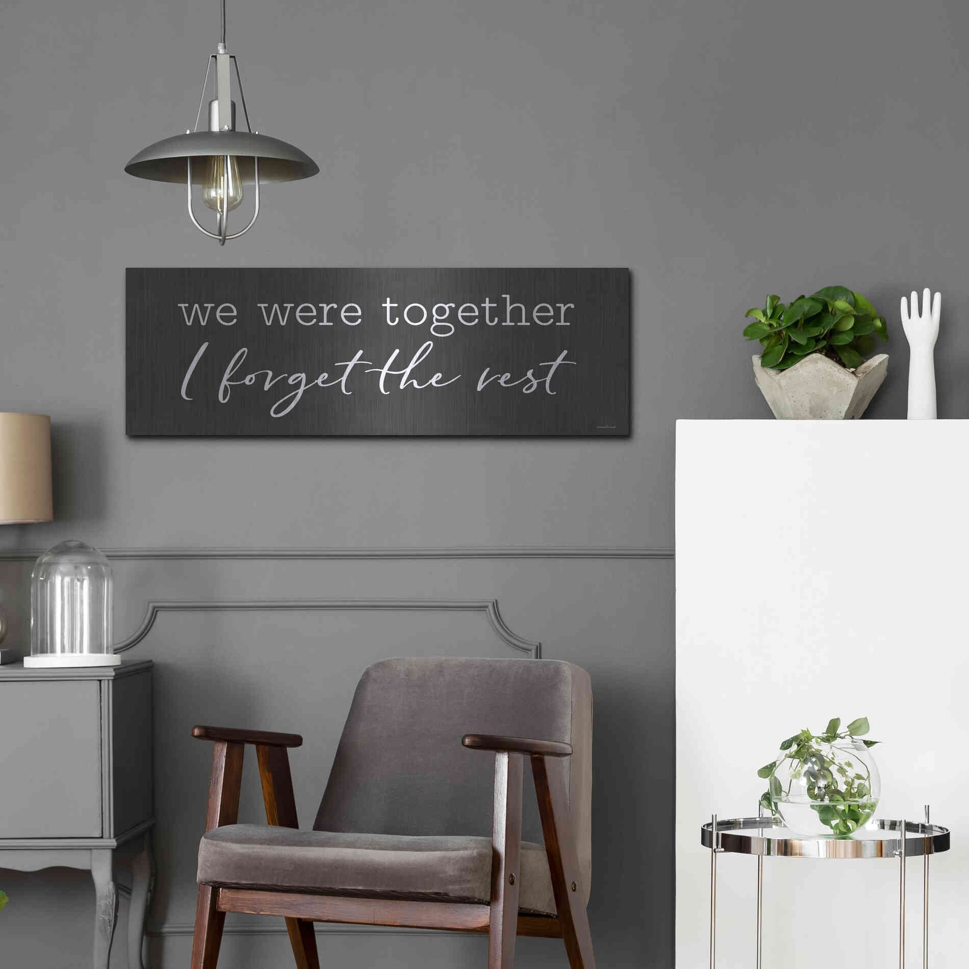 Luxe Metal Art 'We Were Together' by Lettered & Lined, Metal Wall Art,36x12