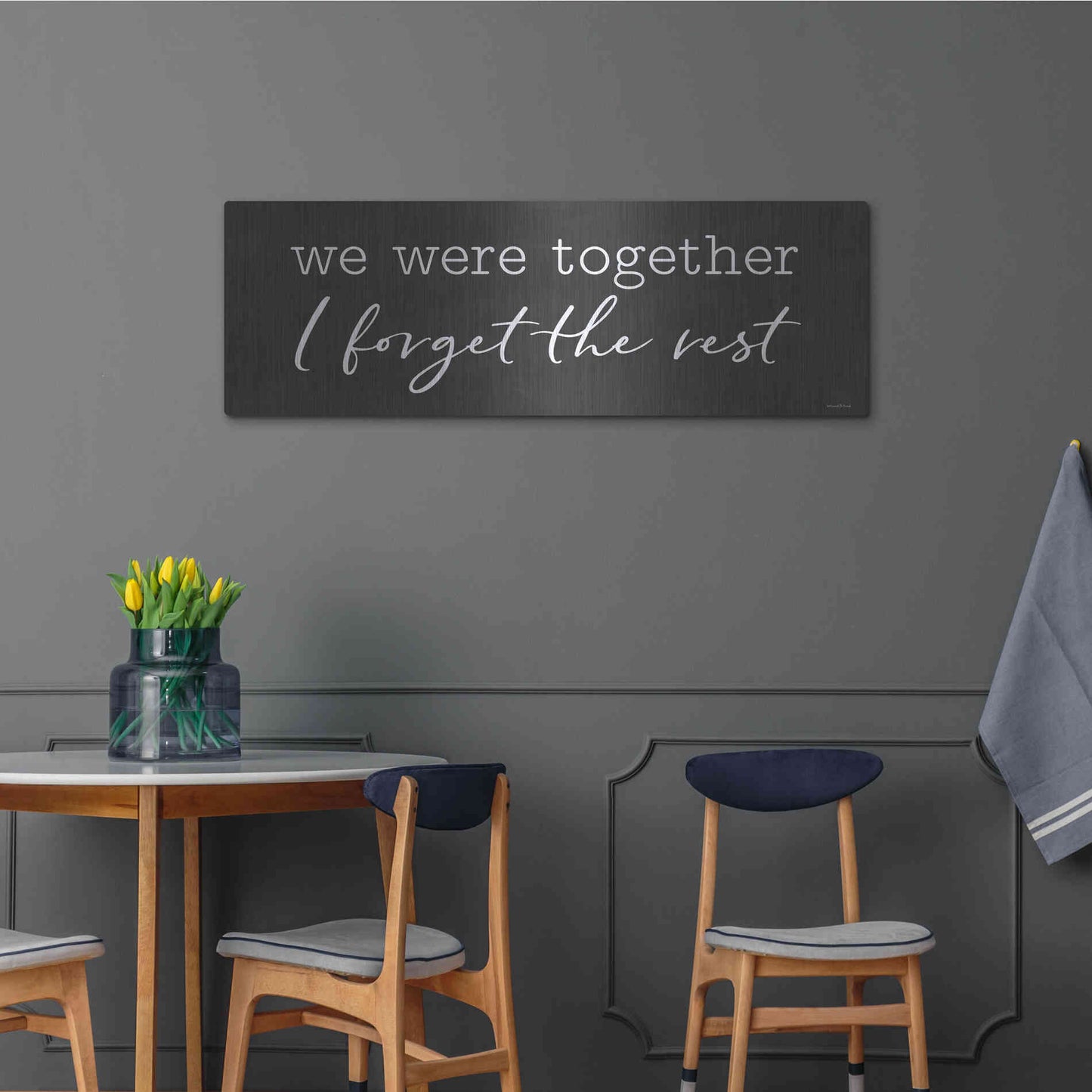 Luxe Metal Art 'We Were Together' by Lettered & Lined, Metal Wall Art,48x16