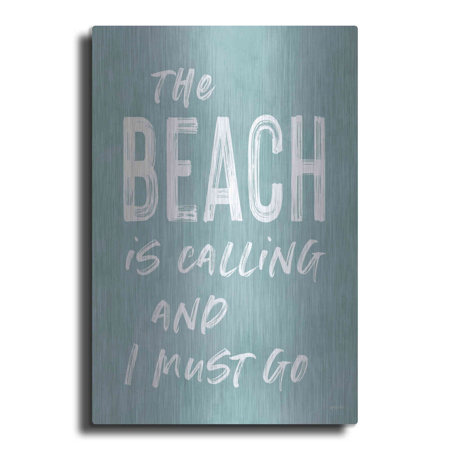 Luxe Metal Art 'The Beach Is Calling' by Lettered & Lined, Metal Wall Art