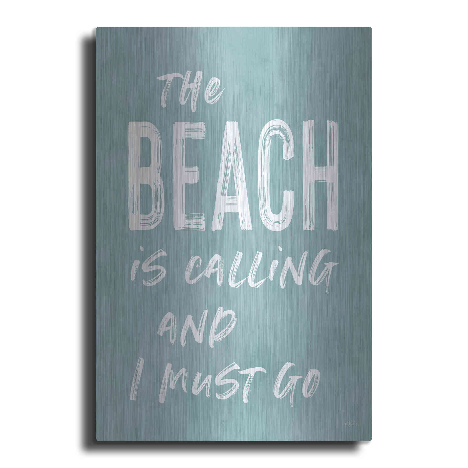 Luxe Metal Art 'The Beach Is Calling' by Lettered & Lined, Metal Wall Art