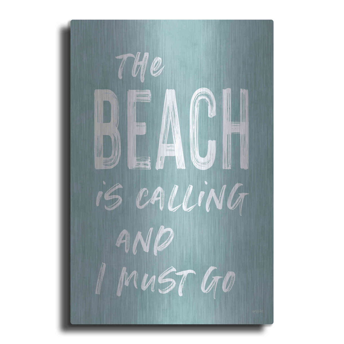 Luxe Metal Art 'The Beach Is Calling' by Lettered & Lined, Metal Wall Art