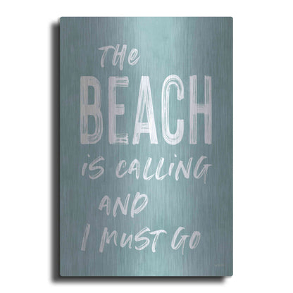 Luxe Metal Art 'The Beach Is Calling' by Lettered & Lined, Metal Wall Art