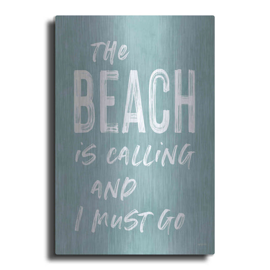 Luxe Metal Art 'The Beach Is Calling' by Lettered & Lined, Metal Wall Art