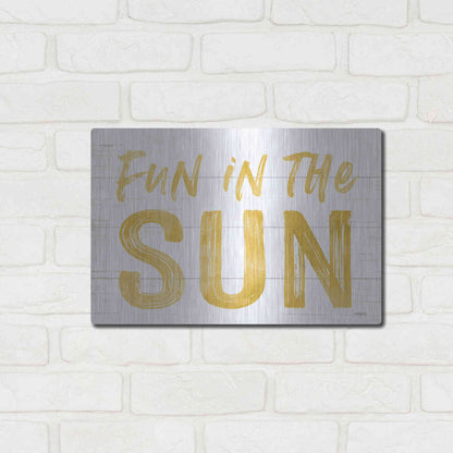 Luxe Metal Art 'Fun In The Sun' by Lettered & Lined, Metal Wall Art,16x12