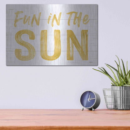 Luxe Metal Art 'Fun In The Sun' by Lettered & Lined, Metal Wall Art,16x12