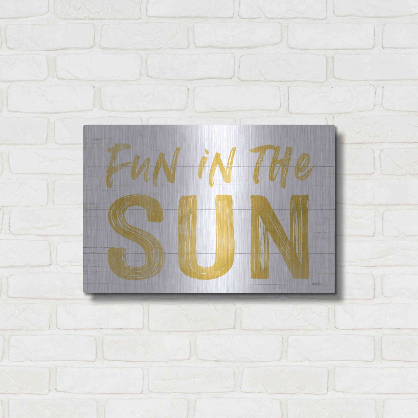 Luxe Metal Art 'Fun In The Sun' by Lettered & Lined, Metal Wall Art,24x16