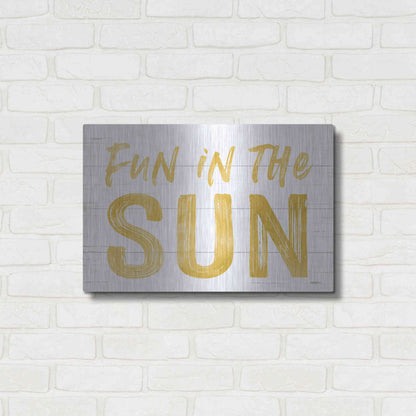 Luxe Metal Art 'Fun In The Sun' by Lettered & Lined, Metal Wall Art,24x16
