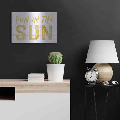 Luxe Metal Art 'Fun In The Sun' by Lettered & Lined, Metal Wall Art,24x16