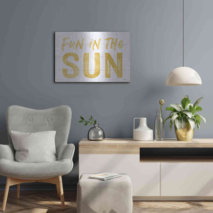 Luxe Metal Art 'Fun In The Sun' by Lettered & Lined, Metal Wall Art,24x16