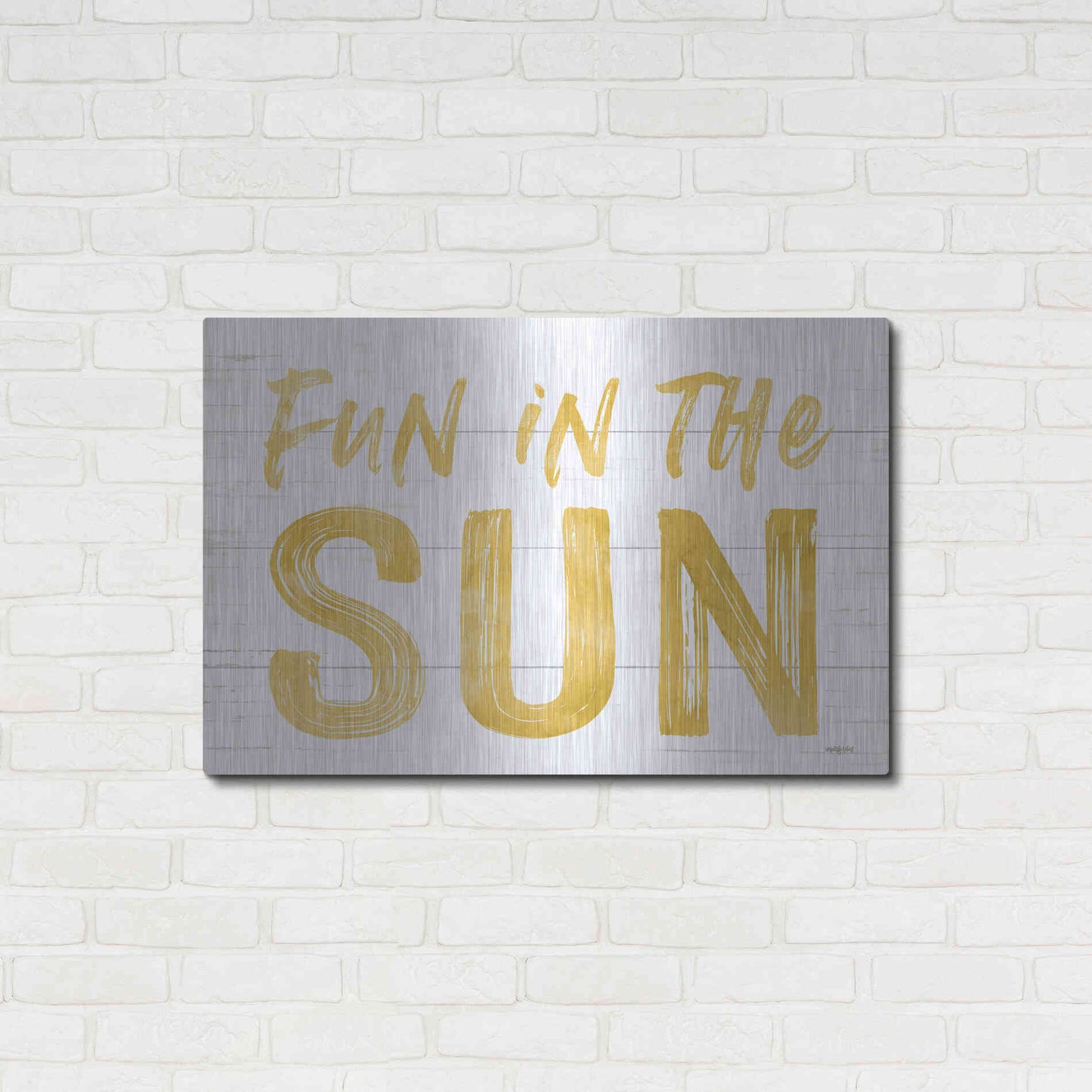 Luxe Metal Art 'Fun In The Sun' by Lettered & Lined, Metal Wall Art,36x24