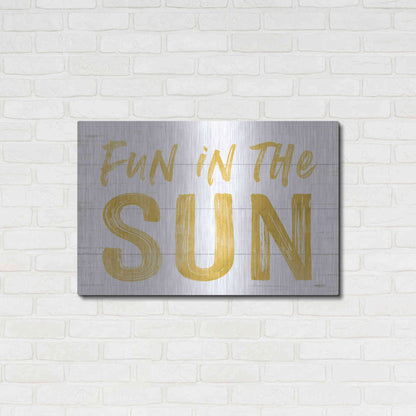Luxe Metal Art 'Fun In The Sun' by Lettered & Lined, Metal Wall Art,36x24