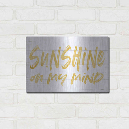 Luxe Metal Art 'Sunshine On My Mind' by Lettered & Lined, Metal Wall Art,16x12