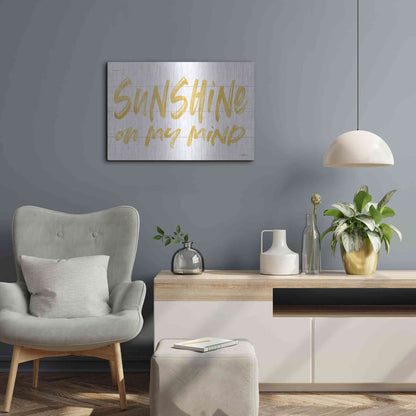 Luxe Metal Art 'Sunshine On My Mind' by Lettered & Lined, Metal Wall Art,24x16
