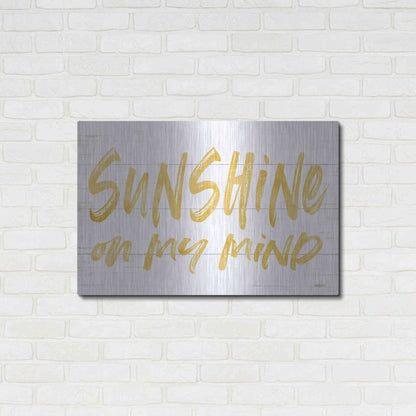 Luxe Metal Art 'Sunshine On My Mind' by Lettered & Lined, Metal Wall Art,36x24