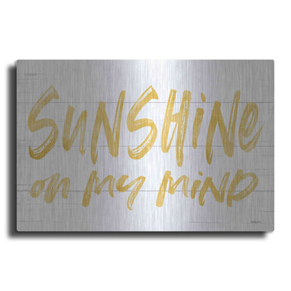 Luxe Metal Art 'Sunshine On My Mind' by Lettered & Lined, Metal Wall Art