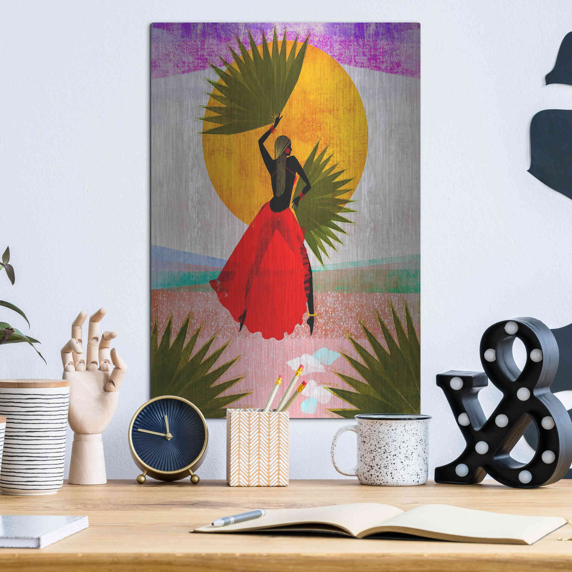 Luxe Metal Art 'Martine' by Erin K Robinson, Metal Wall Art,12x16